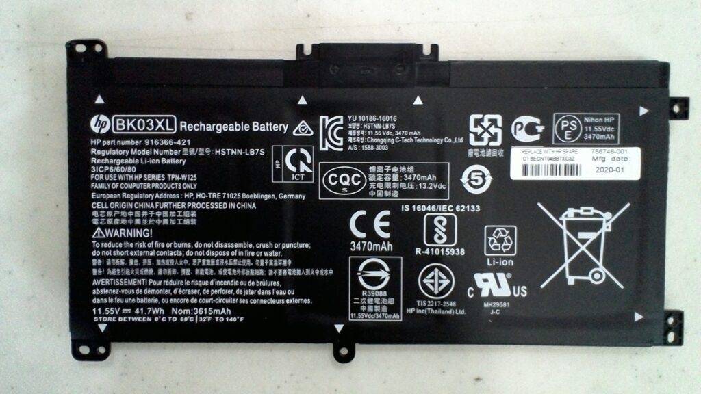 Batería Laptop Hp Series X360 Pavilion 14 Ba 14m Ba 40wh 1155v 347a Oem Bk03xl Rmc309 F20 4876